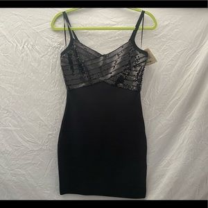 Guess Jet Black Mini-Dress (Size L)